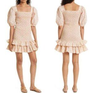 BYTIMO Smocked Poplin Dress in Iris Size X-Large